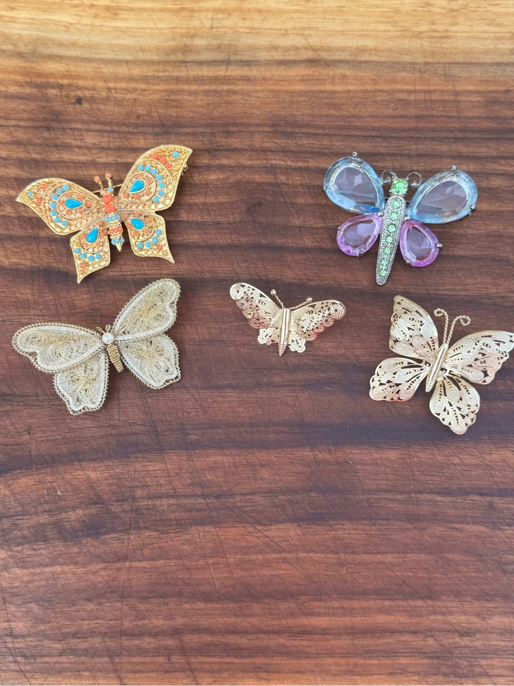 Collection of Vintage Butterfly Brooches